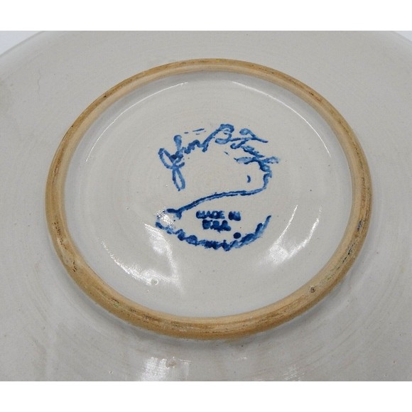 John B Taylor Ceramics Leaf Chip Dip Salsa Pottery 12" Round Serving Platter USA - Picture 6 of 10